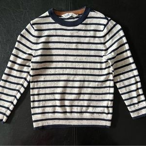 Cream & Navy Striped Sweater